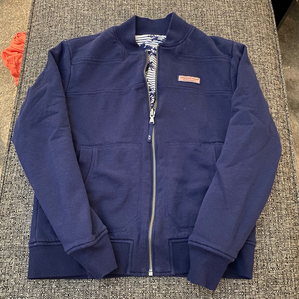 EUC Vineyard Vines reversible bomber jacket